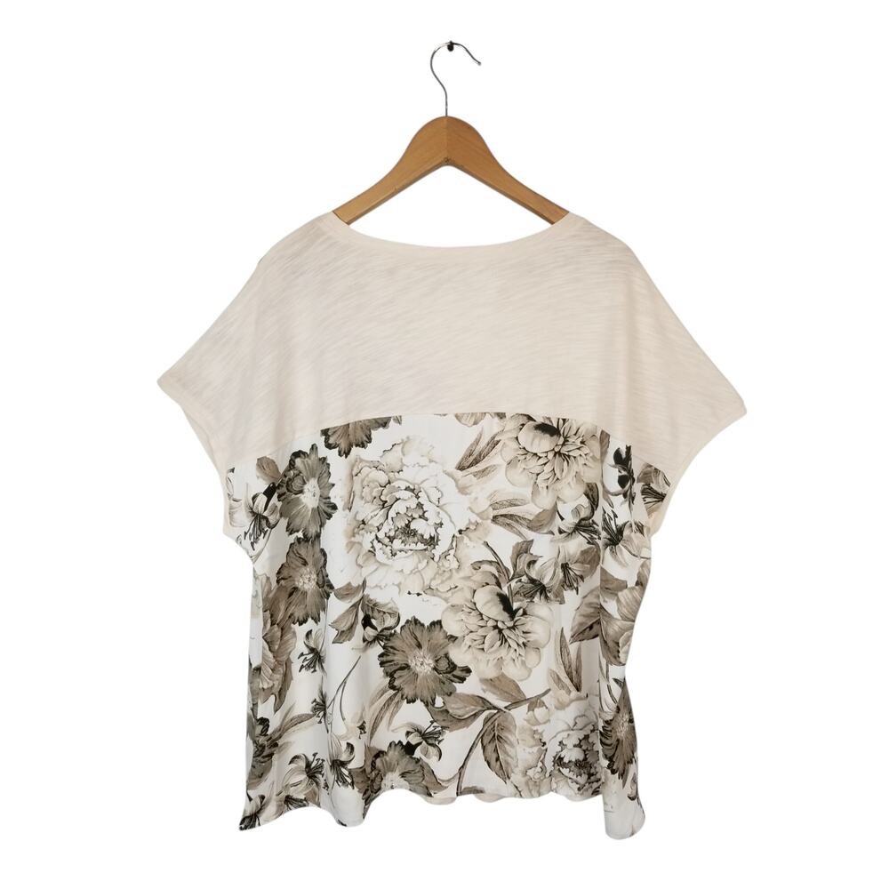 DG2 by Diane Gilman Lot of 2 Floral Cotton Modal Blouse T-Shirt Women's Size 1X - Picture 9 of 13
